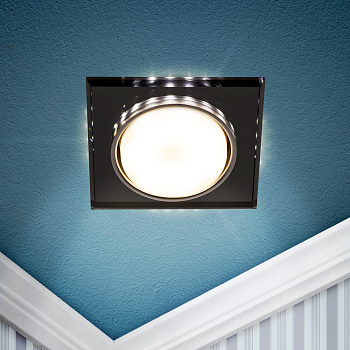 ЭРА Встраиваемый светильник со светодиодной подсветкой ЭРА DK LD50 BK GX53 черный