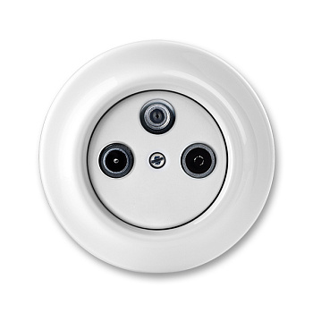 ABB Decento Белый фарфор Розетка TV-R-SAT  единственная 2CHK080403C4300