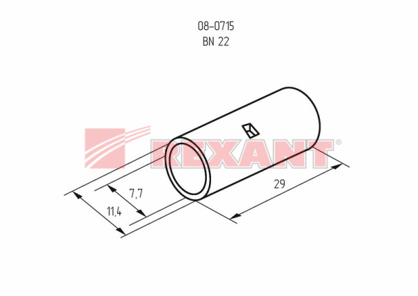 Купить СОЕДИНИТЕЛЬНАЯ ГИЛЬЗА L-29мм 25мм² (ГМЛ (DIN) 25) Rexant 08-0715