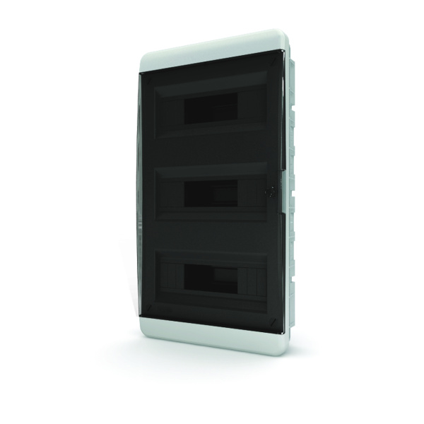 Tekfor Щит встраиваемый 36 мод. IP41, прозрачная черная дверца