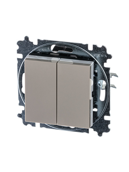 ABB EPJ Levit кофе макиато / белый Переключатель 2-клавишный, 2CHH595245A6018