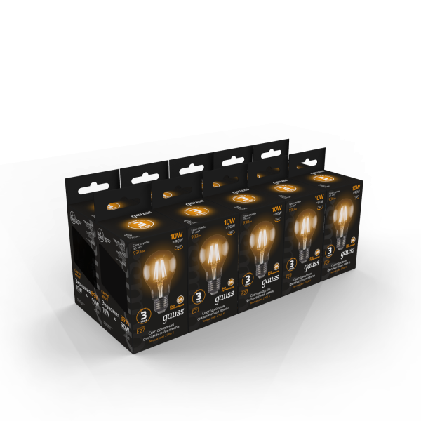 Купить Gauss Лампа Filament А60 10W 930lm 2700К Е27 LED 102802110