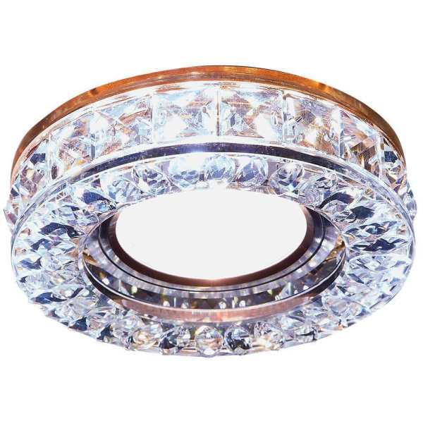 Ambrella Встраиваемый точечный светильник со светодиодной лентой S241 BR хром/коричневый хрусталь/MR16+3W(LED WHITE)