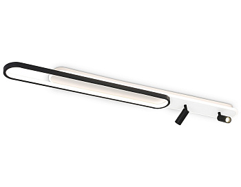 Ambrella Светильник светодиодный настенно-потолочный с пультом FL5111/2+2 WH/BK белый/черный 92W 3000K/4200K/6400K+4200K 1200*120*110 (ПДУ ИК)