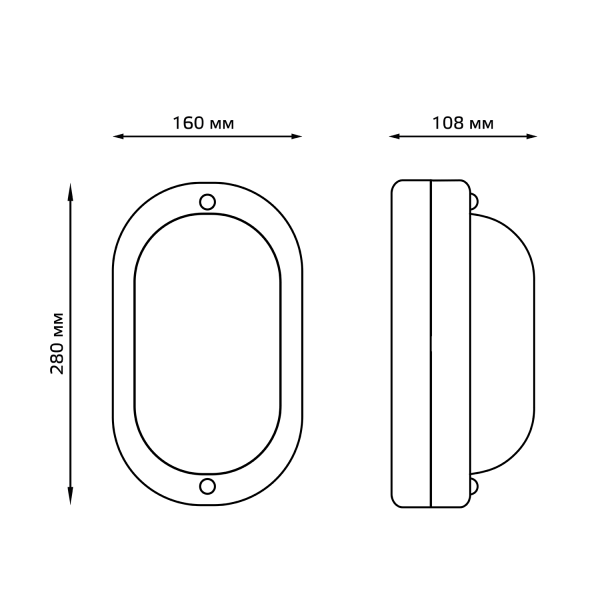 Купить Gauss Светильник НБП IP54 280*160*108 овал под лампу Е27 max 100W, 1/8 926602201