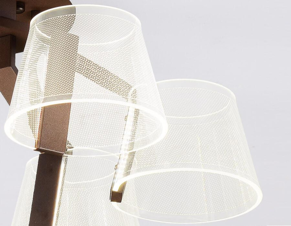 Купить Ambrella Потолочная светодиодная люстра с пультом AK4012/6 CF кофе 72W D600*260 (ПДУ РАДИО 2.4)