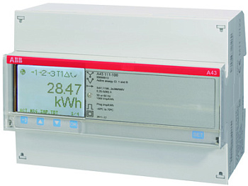 ABB A43 111-200 Счетчик 3-ф.,1-т.,кл.т.1,пр.вкл. 10(80)А, имп.выход 2CMA100106R1000