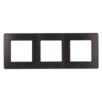 ЭРА Рамка для розеток и выключателей Серия 12 12-5103-05 на 3 поста, Сатин, антрацит