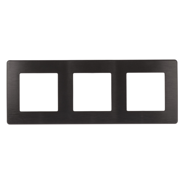 ЭРА Рамка для розеток и выключателей Серия 12 12-5103-05 на 3 поста, Сатин, антрацит