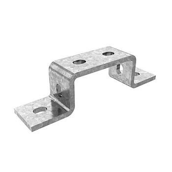 OSTEC Прямоугольная скоба для двойного СТРАТ-профиля 41х41 мм, толщ. 6,0 мм, гальван. цинк