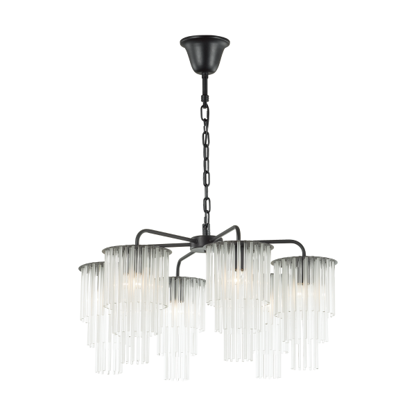 Купить Odeon Light 4921/6 MODERN ODL22 329 черный/прозрач./матов./стекло Люстра E27 6*60W PAPITA