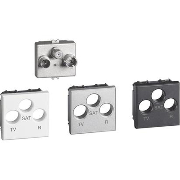 BT Axolute Мех Розетки TV-R-SAT "звезда" , экранир. с лицевыми панелями Белый, Алюминий, Антрацит, 2 мод H4210M2D