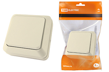 TDM Выключатель 1-кл. открытой установки IP20 10А, сл. кость "Ладога" SQ1801-0002