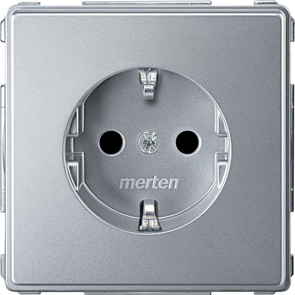 Купить SE Merten Aquadesign Алюминий Розетка Schuko с защитными шторками, безвинт. зажим MTN2300-7260