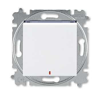 ABB EPJ Levit белый / дымчатый чёрный Переключатель 1-кл, с контр, подсветкой 2CHH592545A6062