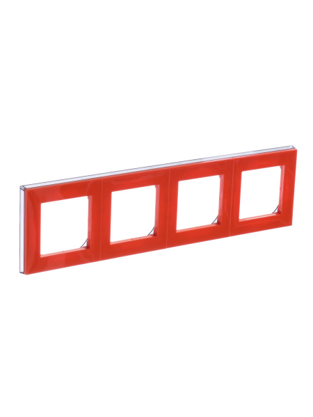 Купить ABB EPJ Levit Оранжевый / дымчатый чёрный Рамка 4 поста 2CHH015040A6066