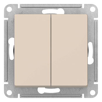 Systeme Electric AtlasDesign Бежевый Переключатель 2-клавишный перекрестный, 2 x сх. 7, 10АХ, механизм