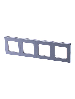 ABB EPJ Levit серебро / дымчатый чёрный Рамка 4 поста 2CHH015040A6070