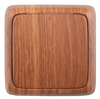 Hegel Альфа наруж Дуб ВА16-113-05 Выключатель 1-клавишный с изол. пластиной