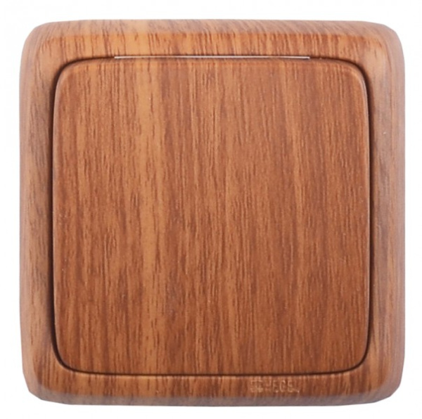 Hegel Альфа наруж Дуб ВА16-113-05 Выключатель 1-клавишный с изол. пластиной