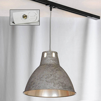 Lussole LOFT Металл Серый /  Металл трековый светильник однофазный E27 60W LSP-9503-TAW Lussole LOFT Металл Серый /  Металл трековый светильник однофазный E27 60W LSP-9503-TAW