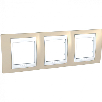 SE Unica Хамелеон Песчаный/Бел Рамка 3-ая горизонтальная MGU6.006.867
