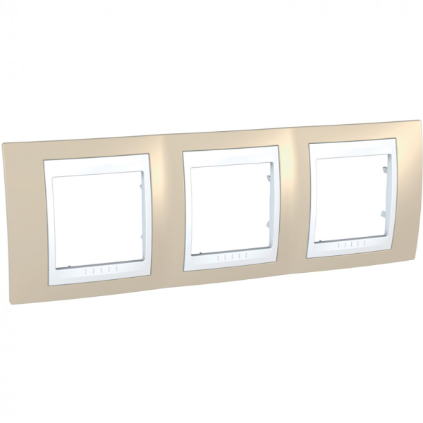 SE Unica Хамелеон Песчаный/Бел Рамка 3-ая горизонтальная MGU6.006.867