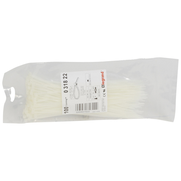 Legrand Colring Хомут 2,4х180 бесцветный (упак.=100шт.) 031822