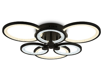 Ambrella Светильник потолочный светодиодный с пультом FA4092/3+3 BK черный 100W 3000K+6400K/4200K/6400K+3000K 620*570*120 (ПДУ ИК)
