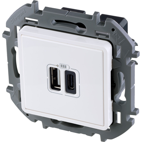 Купить Legrand INSPIRIA Белый Зарядное устройство с двумя USB-разьемами A-C 240В/5В 3000мА 673760