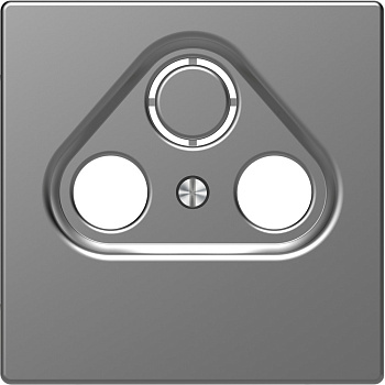 SE Merten D-Life Нержавеющая Сталь Накладка центральная TV розетки, 2/3 отверстий MTN4123-6036