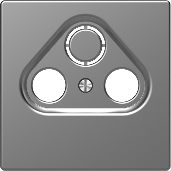 SE Merten D-Life Нержавеющая Сталь Накладка центральная TV розетки, 2/3 отверстий MTN4123-6036