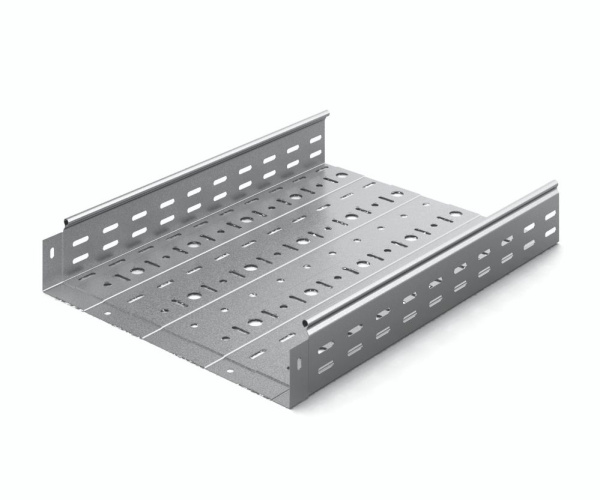 OSTEC Металлический лоток перфорированный 400х80х3000, толщ. 1,0 мм, Сендзимир цинк