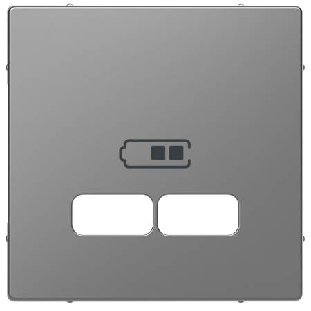 SE Merten D-Life Нержавеющая Сталь Накладка центральная для USB механизма 2,1А MTN4367-6036