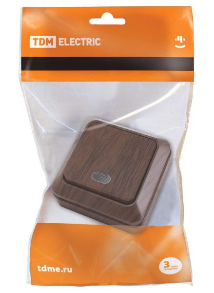 Купить TDM Выключатель 1-кл. открытой установки с подсветкой IP20 10А, бук "Ладога" SQ1801-0031