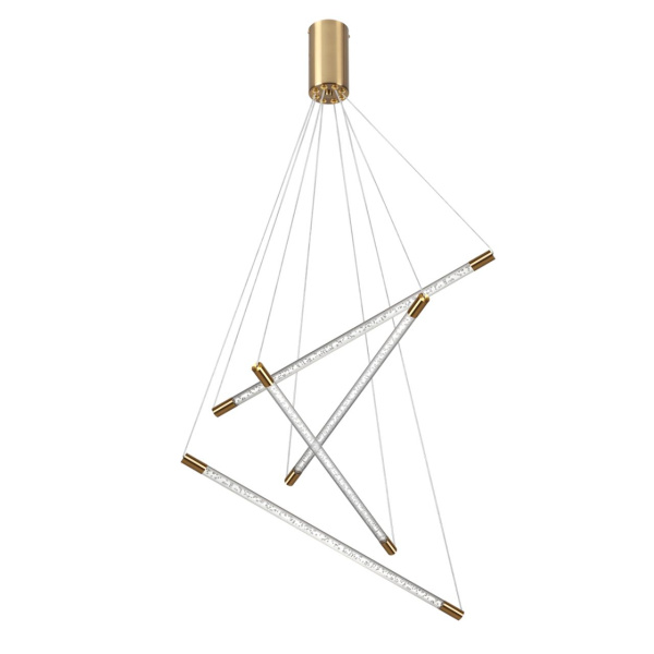 Odeon Light 4369/40L HIGHTECH ODL23 107 полированное золото/акрил с пузырьками Подвесной св-к IP20 LED 30W 3000K 1050Лм SPARKY