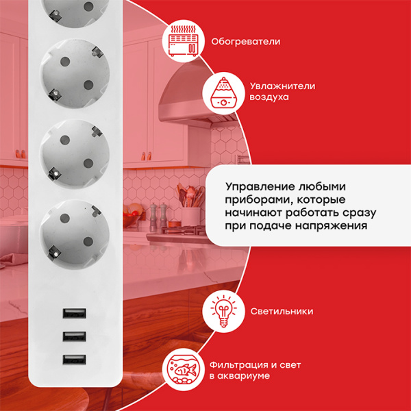 Купить EKF PROxima Умный удлинитель Connect Wi-Fi c USB