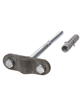 TDM Держатель фасадный для прута Ø6-10 мм длина 100 мм, дюбель, стальной зажим, термодиффузия SQ2402-3111
