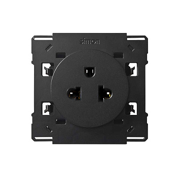 Simon 100 Черный глянец Евро-американская розетка 16A 250В~ 10000439-138