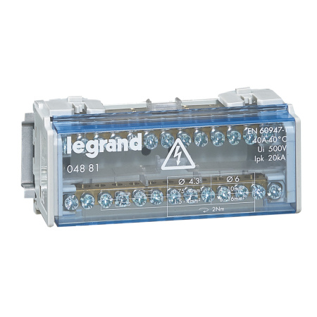 Legrand Кросс-модуль на DIN-рейку или пластину 2Рх40А (по 13 отв) 6 мод 004881
