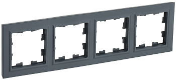 IEK BRITE BASE Графит Рамка 4-м РУ-4-БрГ