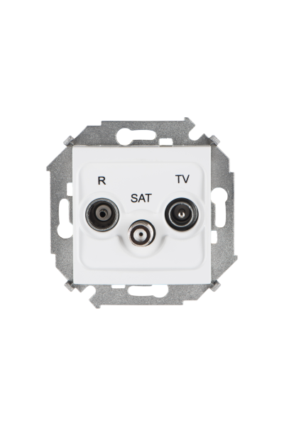 Купить Simon 15 Белая Розетка R-TV-SAT одиночная, винт.зажим 1591466-030