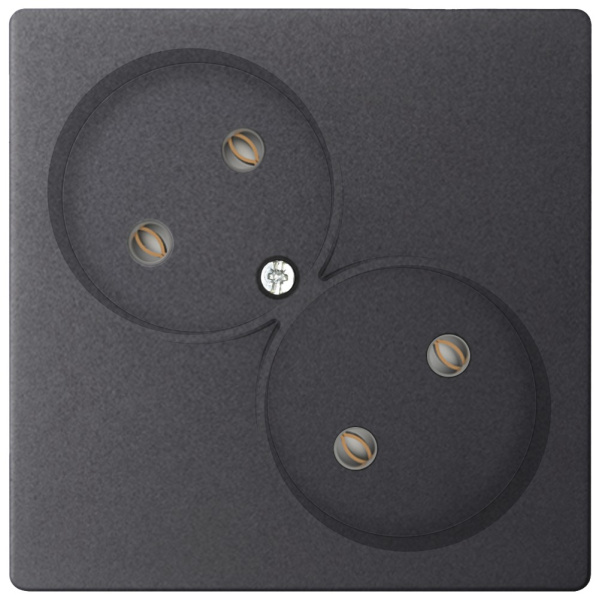 Купить Simon 24 Графит Розетка двойная 2К без защитных шторок 2450457-038