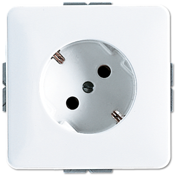 JUNG Штепсельная розетка SCHUKO с поворотом на 45°, 16A 250V~ центральная плата белая CD520-45WW