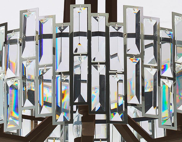 Ambrella Подвесная люстра с хрусталем TR5052 CH/BK/CL хром/черный/прозрачный E14/6 max 40W D500*380 Купить Ambrella Подвесная люстра с хрусталем TR5052 CH/BK/CL хром/черный/прозрачный E14/6 max 40W D500*380