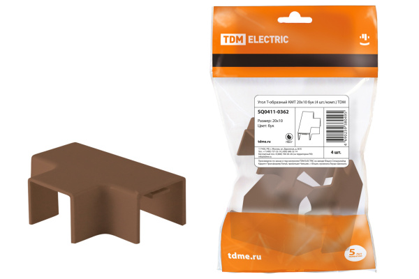 TDM Угол Т-образный КМТ 20х10 бук (4 шт./комп.) SQ0411-0362