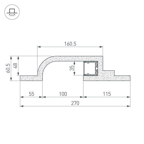 Купить Arlight Гипсокартонный Модуль ARL-BAY-ROUND-35-2000 (ГКЛ 12.5мм) (-) 022262