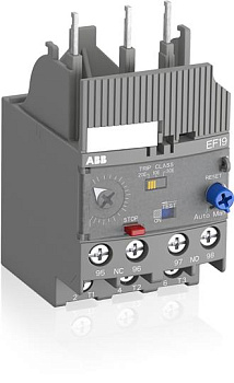 ABB EF19-18.9 Реле перегрузки электронное EF19-2.7 диап уставки 0,8…2,7А для контакторов AF09-AF38 1SAX121001R1103 ABB EF19-18.9 Реле перегрузки электронное EF19-2.7 диап уставки 0,8…2,7А для контакторов AF09-AF38 1SAX121001R1103