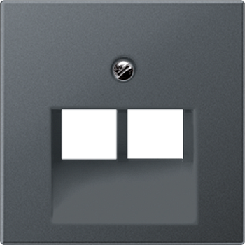 JUNG A 500 Антрацит Накладка 2-ой наклонной ТЛФ/комп розетки A569-2BFPLUAANM