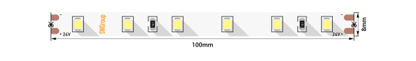 SWG Лента светодиодная ПРО 2835, 60 LED/м, 4,8 Вт/м, 24В , IP20, Цвет: Нейтральный белый 005271